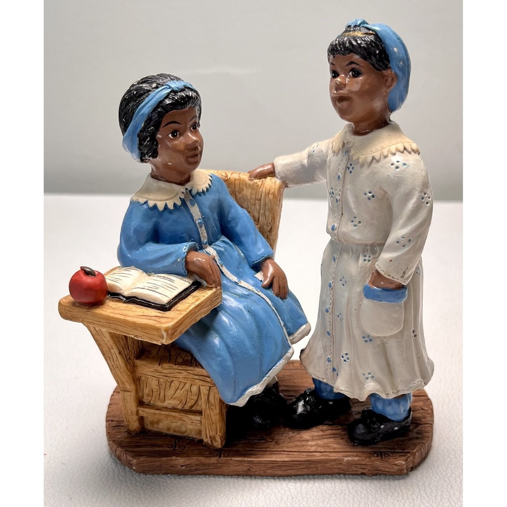 Vintage 1995 Young's‎ African American Classroom Teacher Student Figurine Decor